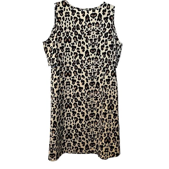 LIME & CHILI COLD SHOULDER MIDI SHEATH DRESS, WOMENS, M, BROWN TAN ANIMAL PRINT - Picture 4 of 9